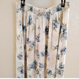Vintage Jaclyn Smith 90s Blue Floral Midi Skirt preppy summer fairy core boho